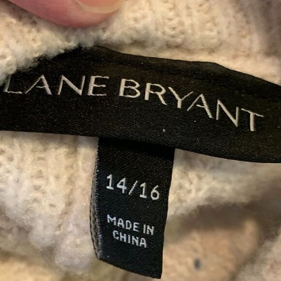 Lane Bryant oatmeal basket weave cowl neck short sleeve tunic sweater 14/16 - Picture 7 of 7